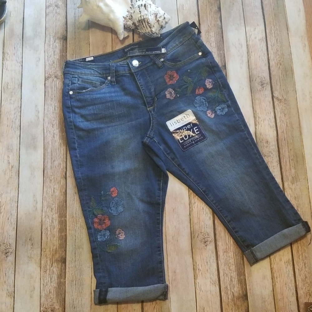 Bandalino Womens Embroidered Denim Skimmers